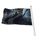 Owl At Night Print Flag