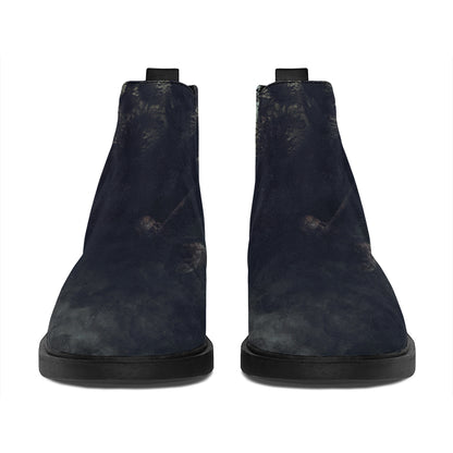 Owl At Night Print Flat Ankle Boots