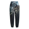 Owl At Night Print Fleece Lined Knit Pants