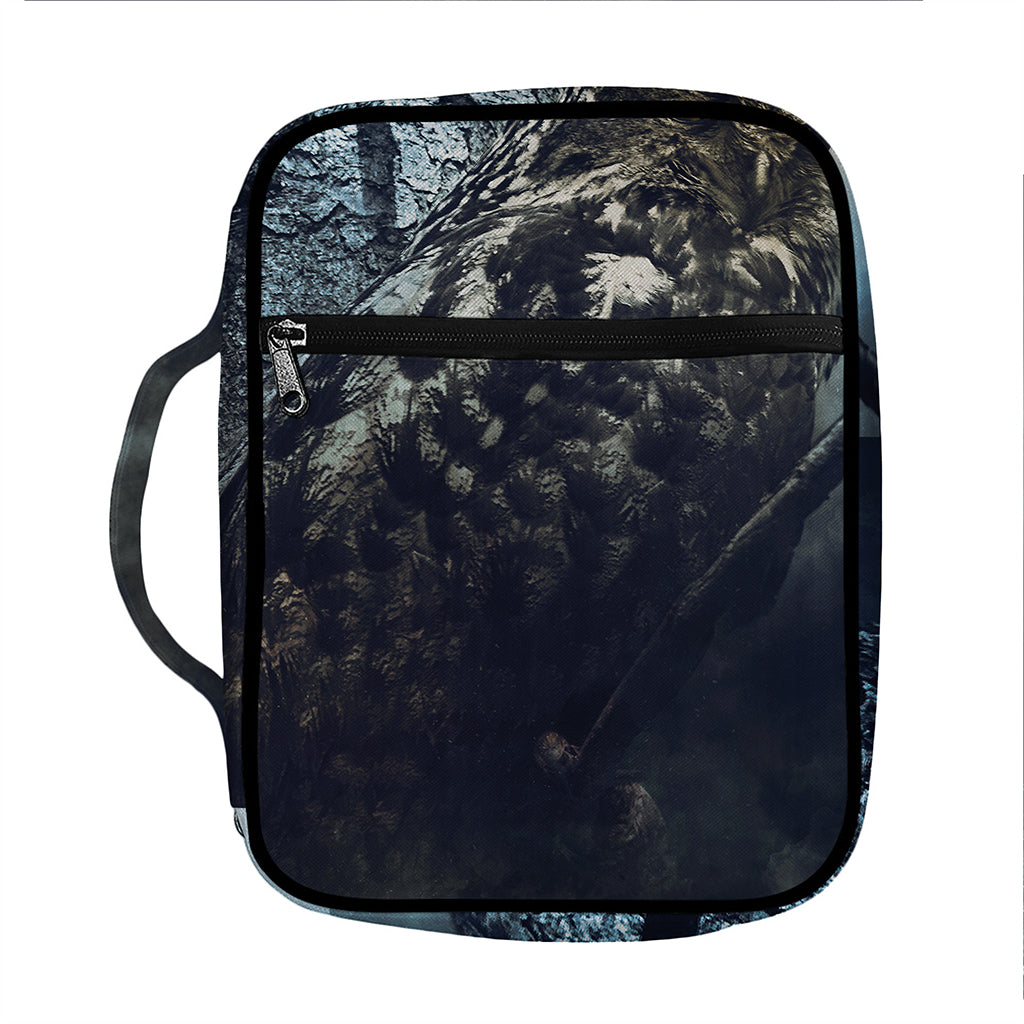 Owl At Night Print Front Pocket Bible Bag