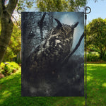 Owl At Night Print Garden Flag