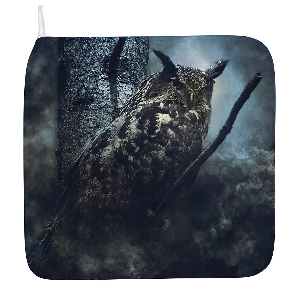 Owl At Night Print Hand Towel