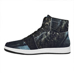 Owl At Night Print High Top Leather Sneakers