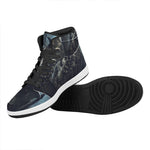 Owl At Night Print High Top Leather Sneakers