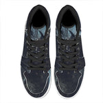 Owl At Night Print High Top Leather Sneakers