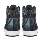 Owl At Night Print High Top Leather Sneakers