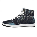 Owl At Night Print High Top Leather Sneakers
