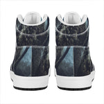 Owl At Night Print High Top Leather Sneakers