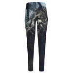 Owl At Night Print High-Waisted Pocket Leggings