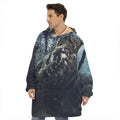 Owl At Night Print Hoodie Blanket