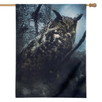Owl At Night Print House Flag