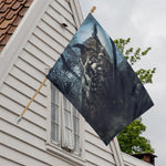 Owl At Night Print House Flag