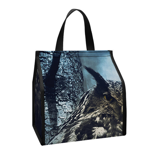 Owl At Night Print Insulated Lunch Tote