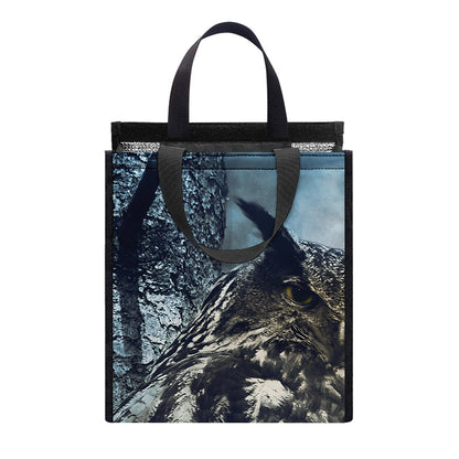 Owl At Night Print Insulated Lunch Tote