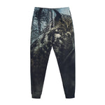 Owl At Night Print Jogger Pants