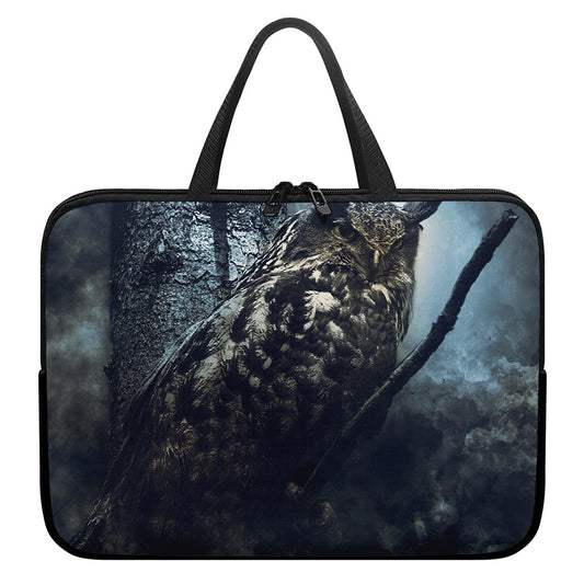 Owl At Night Print Laptop Sleeve With Handle