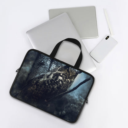 Owl At Night Print Laptop Sleeve With Handle