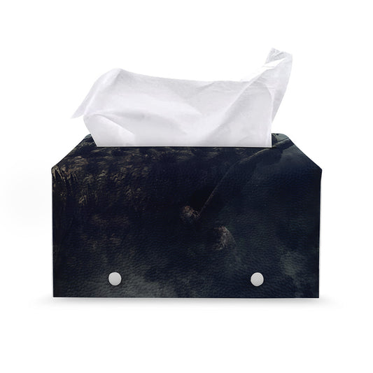 Owl At Night Print Leather Tissue Box Cover
