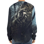 Owl At Night Print Long Sleeve Baseball Jersey