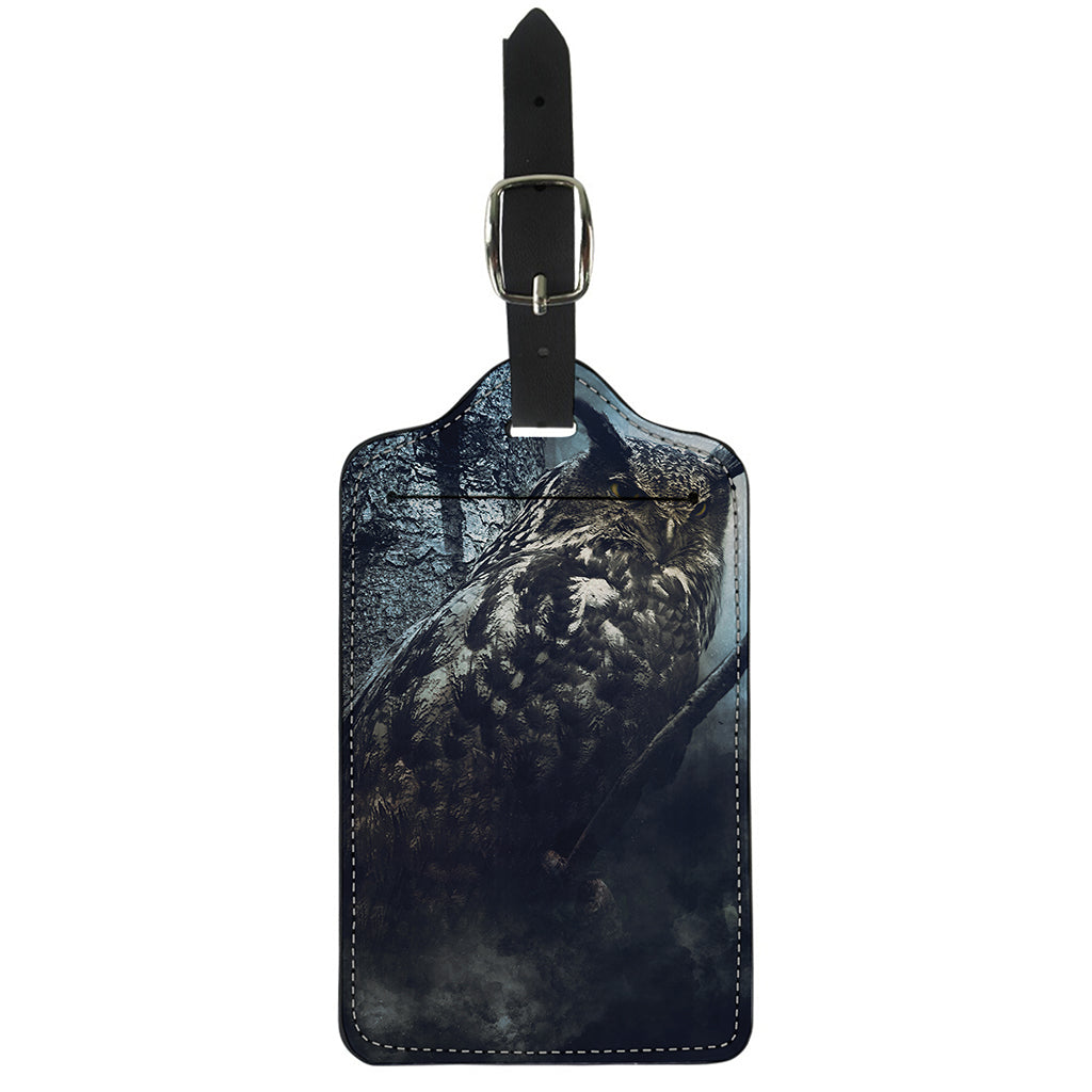 Owl At Night Print Luggage Tag