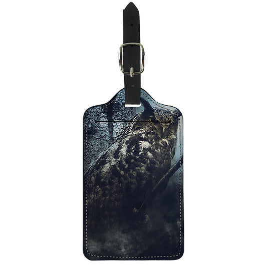 Owl At Night Print Luggage Tag