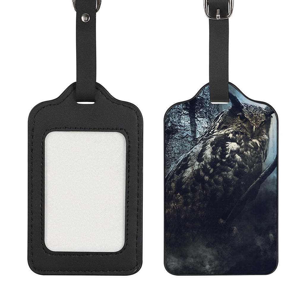 Owl At Night Print Luggage Tag
