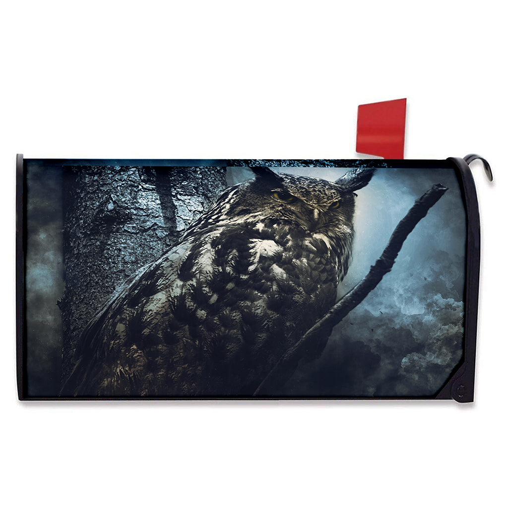 Owl At Night Print Mailbox Cover