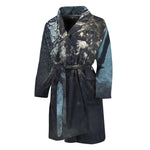 Owl At Night Print Men's Bathrobe