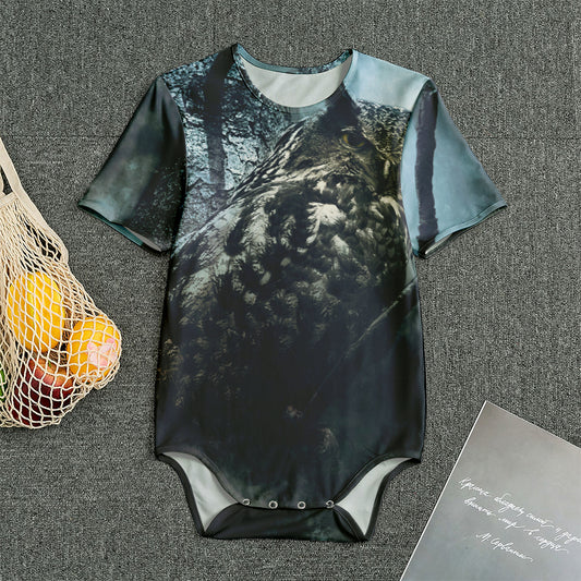 Owl At Night Print Men's Bodysuit