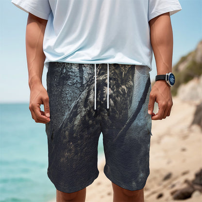 Owl At Night Print Men's Cargo Shorts