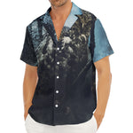 Owl At Night Print Men's Deep V-Neck Shirt