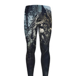 Owl At Night Print Men's leggings