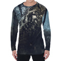 Owl At Night Print Men's Long Sleeve T-Shirt