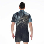 Owl At Night Print Men's Rompers