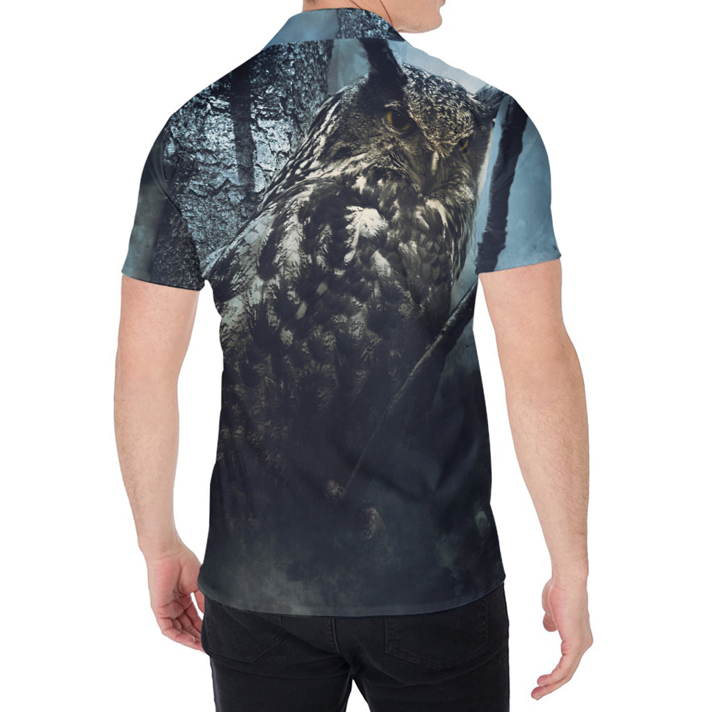 Owl At Night Print Men's Shirt