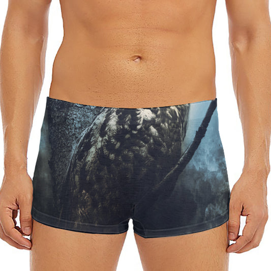 Owl At Night Print Men's Short Boxer Briefs