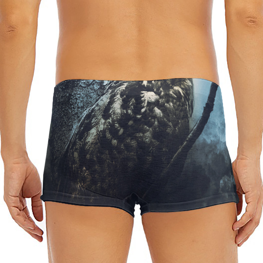 Owl At Night Print Men's Short Boxer Briefs