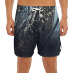 Owl At Night Print Men's Split Running Shorts