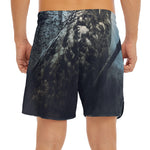 Owl At Night Print Men's Split Running Shorts