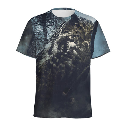 Owl At Night Print Men's Sports T-Shirt