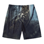 Owl At Night Print Men's Swim Trunks