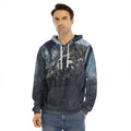 Owl At Night Print Men's Velvet Pullover Hoodie