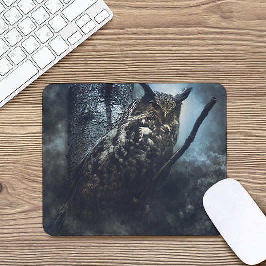 Owl At Night Print Mouse Pad
