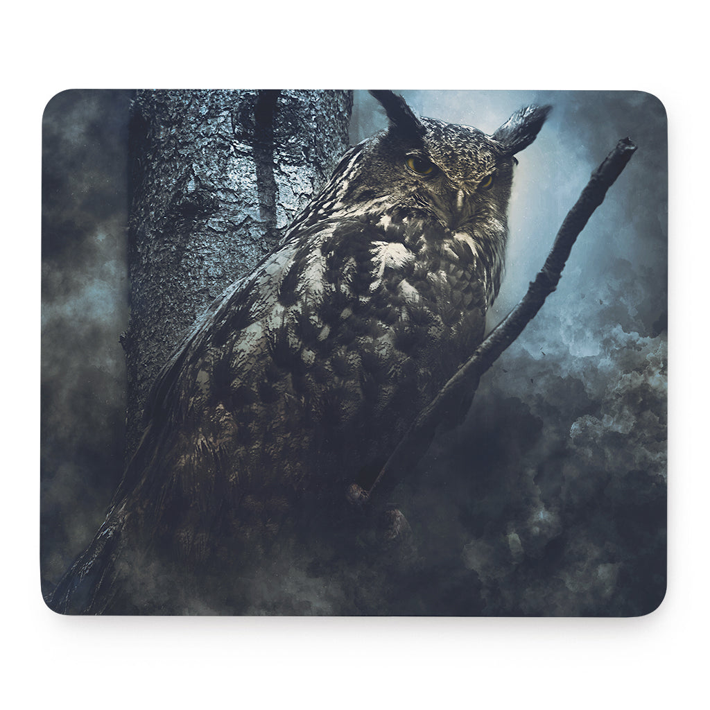 Owl At Night Print Mouse Pad