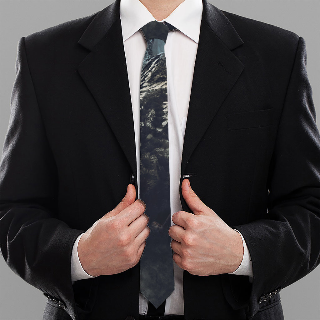 Owl At Night Print Necktie