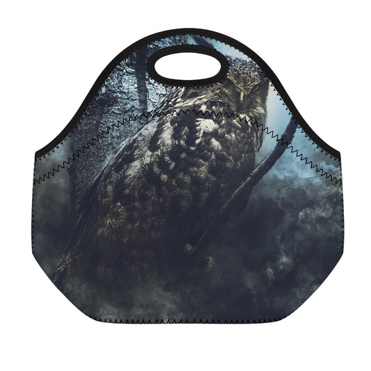 Owl At Night Print Neoprene Lunch Bag