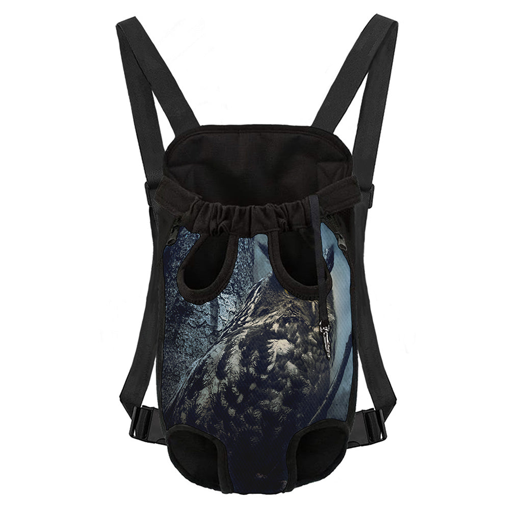 Owl At Night Print Pet Carrier Backpack