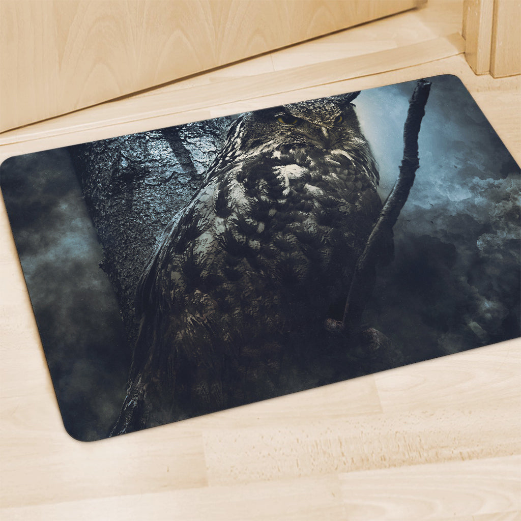 Owl At Night Print Polyester Doormat