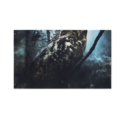 Owl At Night Print Polyester Flag