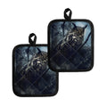 Owl At Night Print Pot Holders
